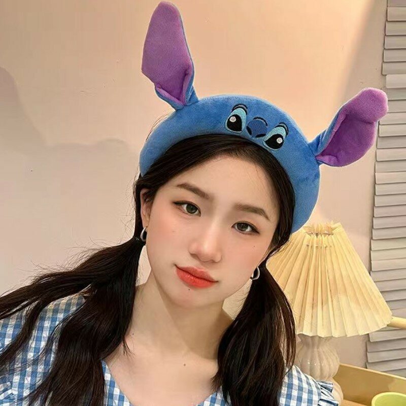 Disney Stitch Vrouw Haarband Meisje Anime Schattige 3d Haarband Cartoon Oor Pretpark Hoofdband Wassen Gezicht Haarband Cadeau