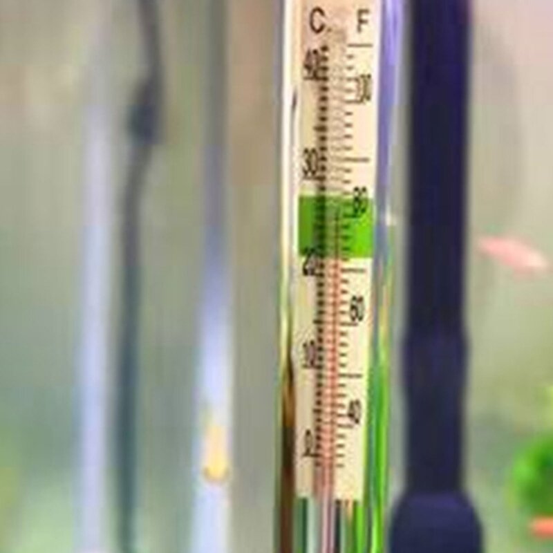 Termómetro de cristal para acuario, copa de succión, termómetros para pecera, pantalla