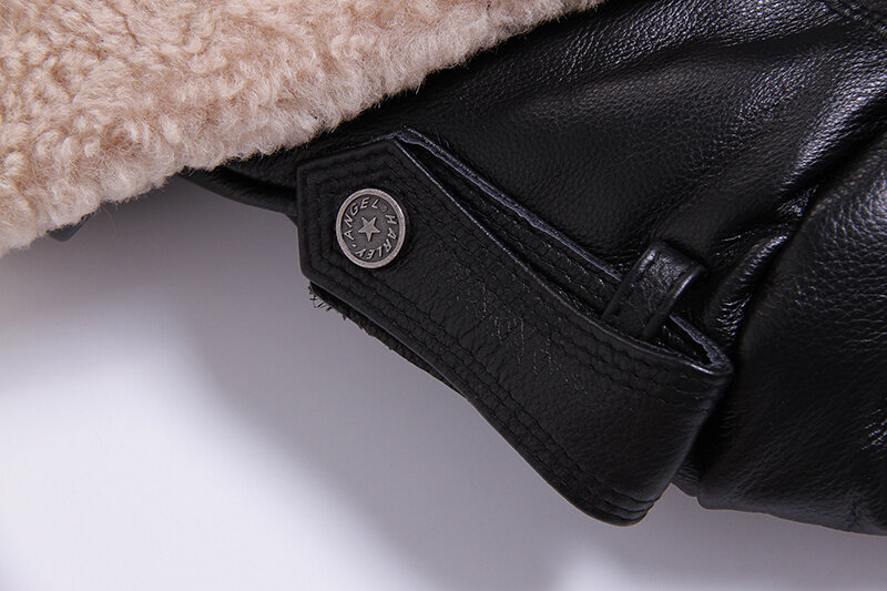 Genuíno couro do couro do pato masculino jaqueta, casaco de inverno, plus size, duplo HommeHA-805, KJ1143