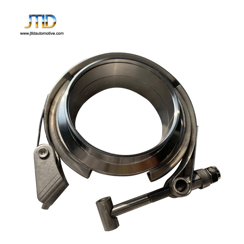 JTLD 3 Inch 76mm 304 Stainless Steel Quick Release V Band Exhaust Clamp with Male and Female Flanges car assecories