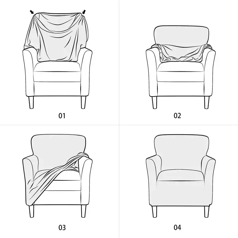 Polar Fleece Tub Chair Cover Spandex Club Armchair Slipcovers for Living Room Elastic Single Sofa Covers Home Bar Counter Hotel