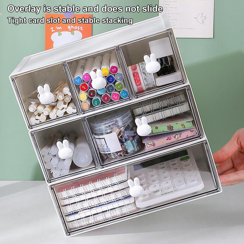 Multi-funcional Desktop Organizer, Layered Papelaria Box, Armazenamento de maquiagem, Desk Organizer, Papelaria Box