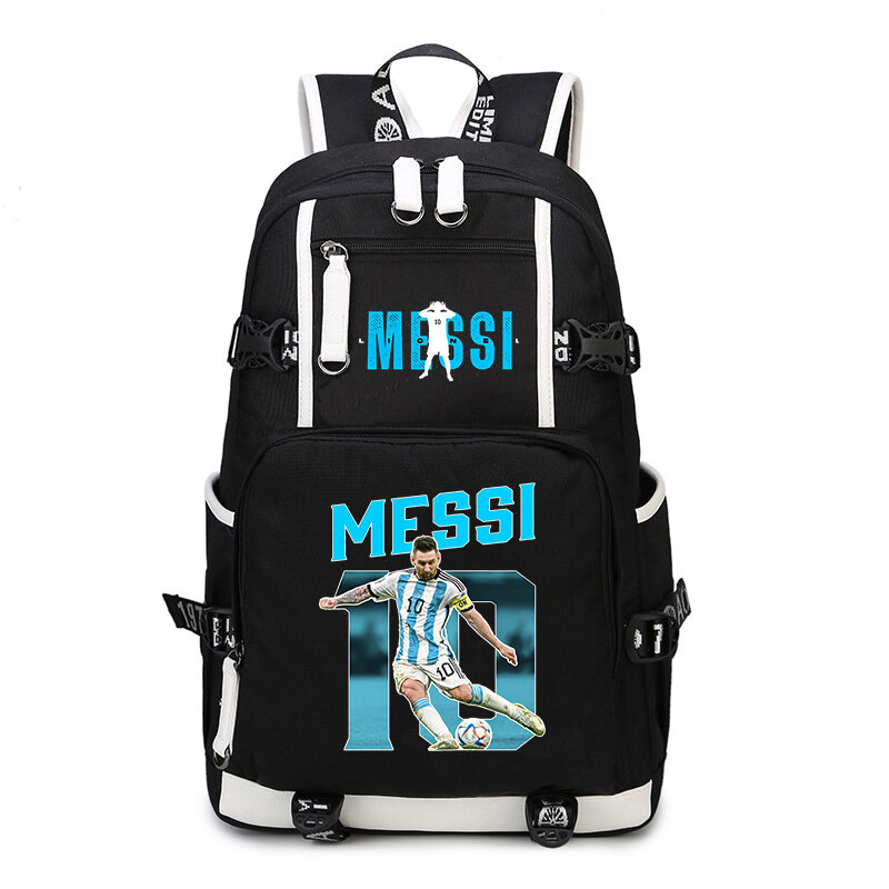 Mochila escolar con estampado de Ronaldo para estudiantes, mochila juvenil, bolsa de viaje para exteriores, bolsa negra para niños