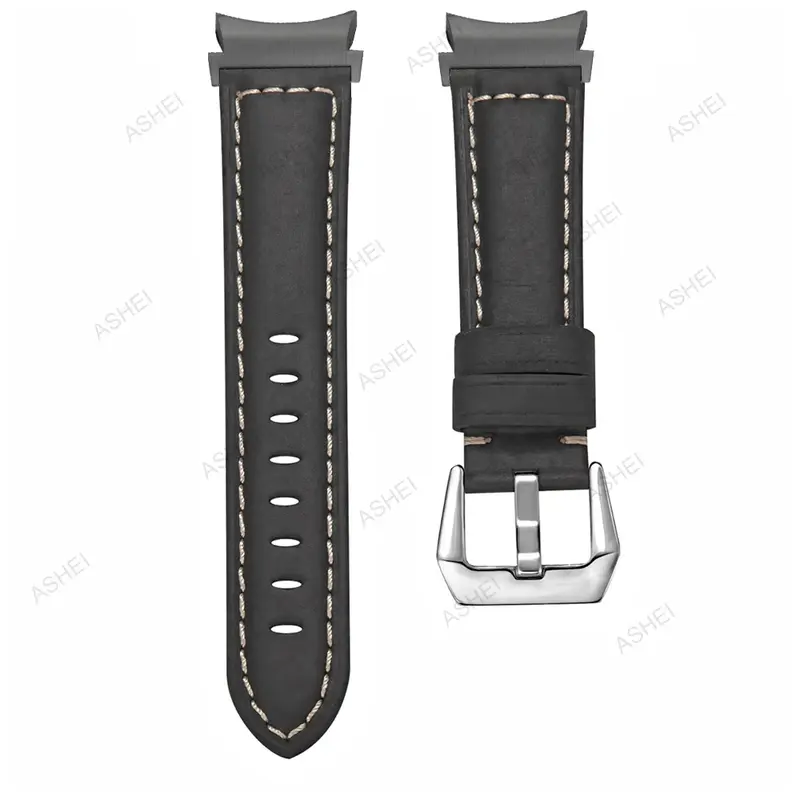 Bracelet en cuir sans espace pour Samsung Galaxy Watch 4 5 6/5 Pro, 45mm, 44mm, 40mm, Watch4, 6 Classic 43m, 46mm, 47mm Strap