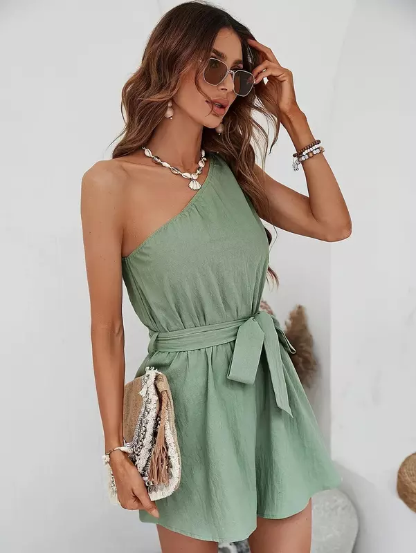 Комбинезоны, новый стиль, модная летняя сексуальная женская юбка, пляжный милый однотонный повседневный наряд в стиле ретро, женский комбинезон в уличном стиле