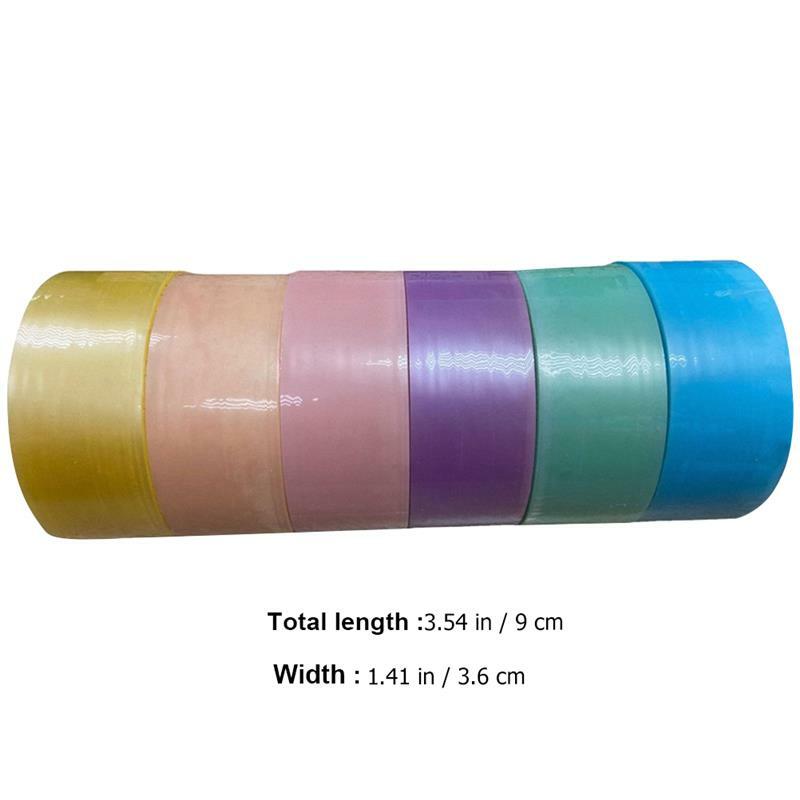 6 rotoli di nastri adesivi nastro adesivo a sfera colorato Stress rilassante nastro adesivo a sfera giocattolo forniture per l'insegnamento dell'ufficio