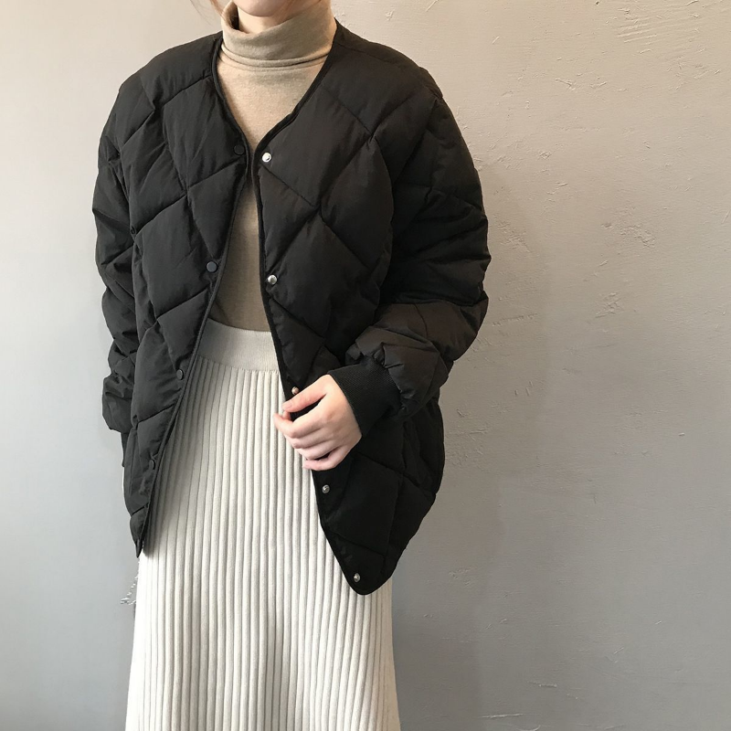 Veste matelassée en coton pour femme, manteau épais à col rond, ample, couleur unie, Version coréenne, automne et hiver