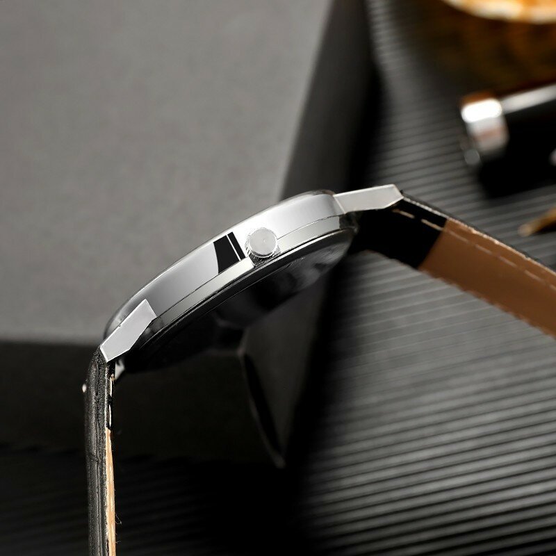 Business men's leather watch simple men's outdoor sports watch luxury new fashion men's watch gift relogio masculino