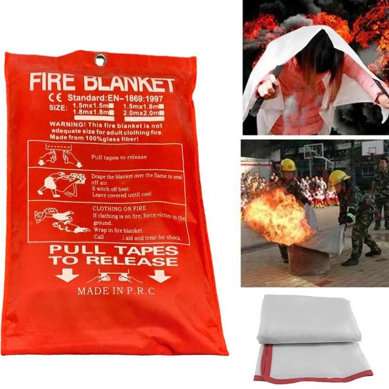 Cobertor De Fogo De Emergência Doméstica, Combate Extintores De Incêndio, Fibra De Vidro Retardador De Chamas, Escape Safety Cover, 1.0m × 1.0m