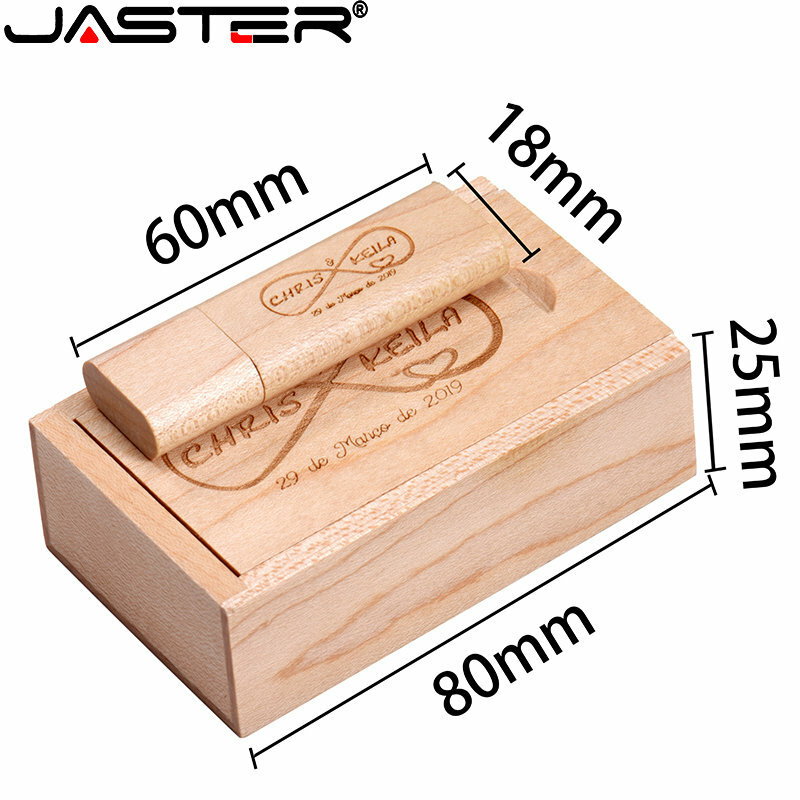 JASTER drewniany dysk USB 2.0 Flash Free własne logo Pen Drive 128GB 64GB High speed pendrive Creative prezent biznesowy pamięć USB
