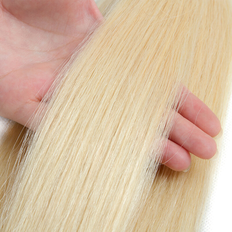 Fechamento louro do cabelo humano de Remy, fechamento reto do laço, HairUGo transparente, 4x4, 5x5, 10 "-22", #613