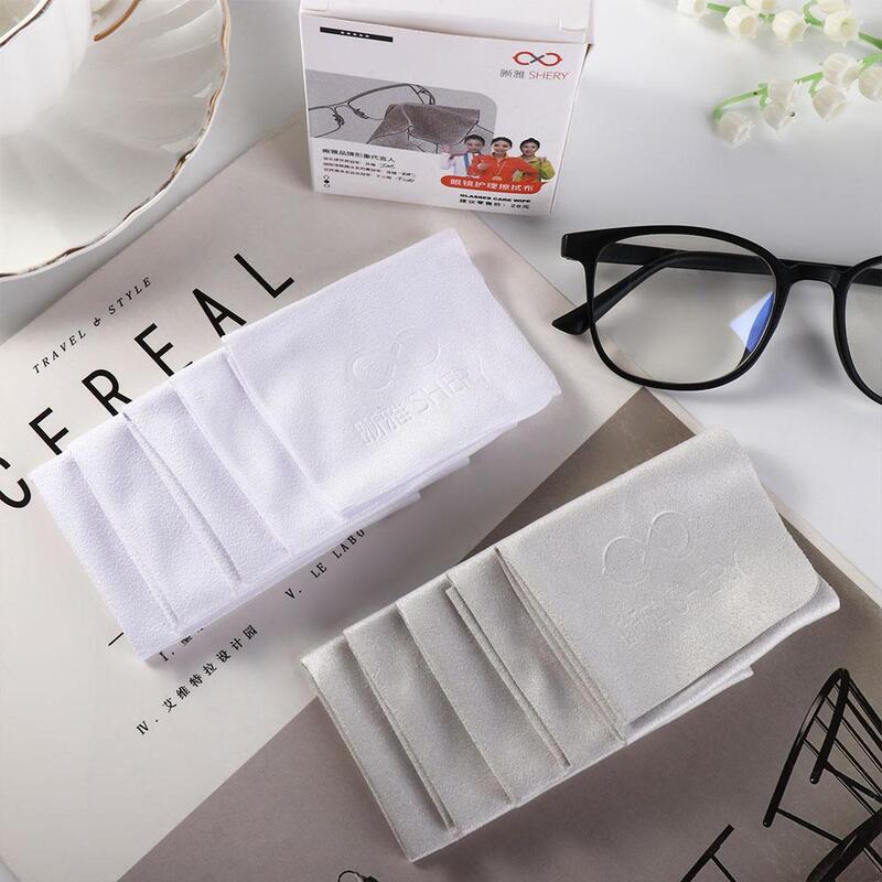 10Pcs Suede Glasses Cleaner Cloth Soft Letter Lens Cleaner Cloth Glasses Clean Lens Phone Screen Sunglasses Cleaning Wipes