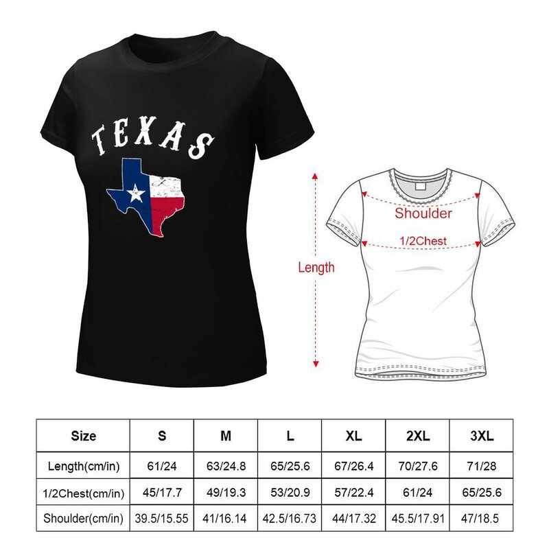 Camiseta gráfica feminina do Texas, camisetas femininas, roupas vintage, camisetas gráficas