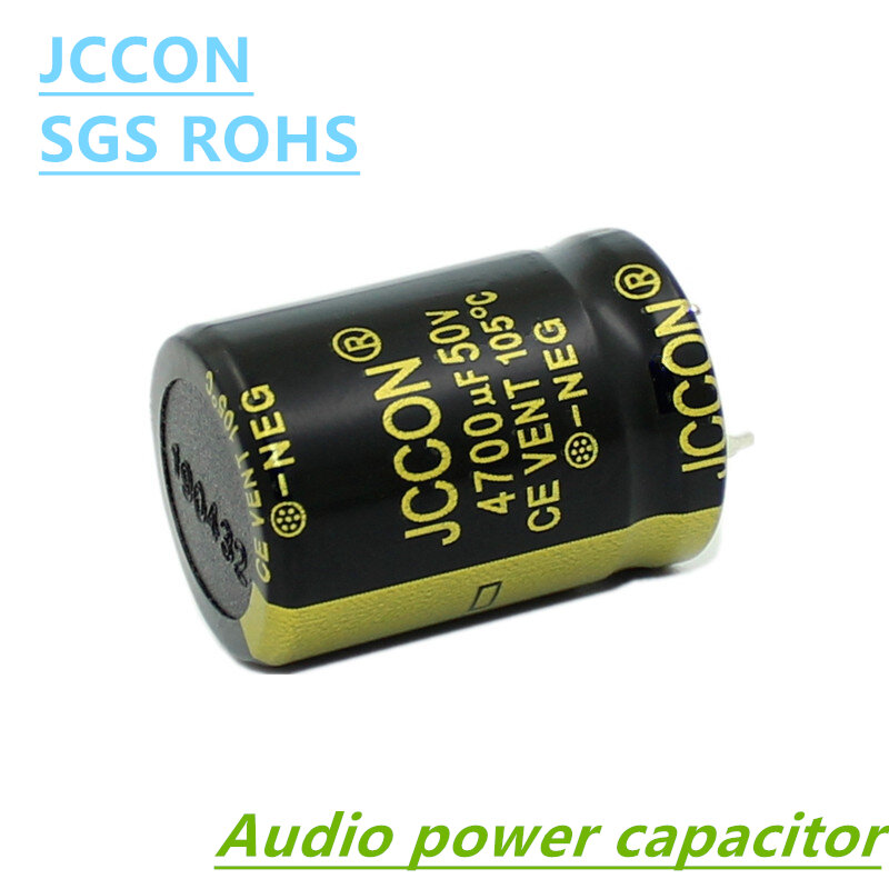 Jccon คาปาซิเตอร์ชนิดอิเล็กโทรไลต์ระบบเสียง50V 6800UF 4700UF 10000UF 15000uF 22000uF สำหรับเครื่องขยายเสียง Hi-Fi ความถี่สูง ESR 1ชิ้น