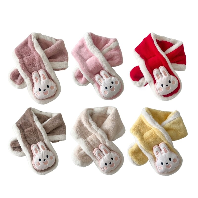 Winter Warm Scarf Lovely Kids Thicked Neck Scarves Unisex Cartoon Rabbit Pattern DropShipping