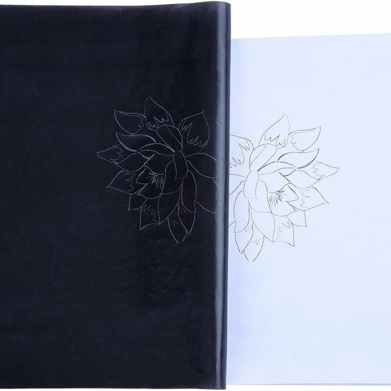 50Pcs A4กระดาษคาร์บอนสีดำชัดเจนแกรไฟต์ Transfer Tracing จิตรกรรม Reusable ศิลปะพื้นผิวกระดาษสำเนา