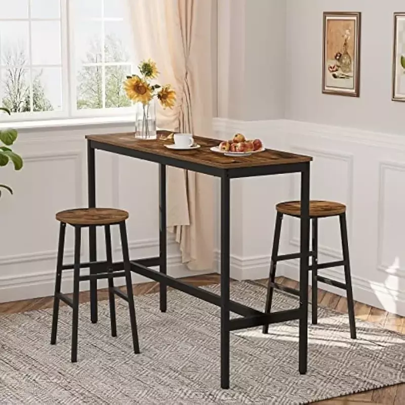 Узкий барный стол oмоmahancree, прямоугольный стол для паба 47,2 дюйма, обеденный стол с высотой стола, кухонный барный стол для столовой