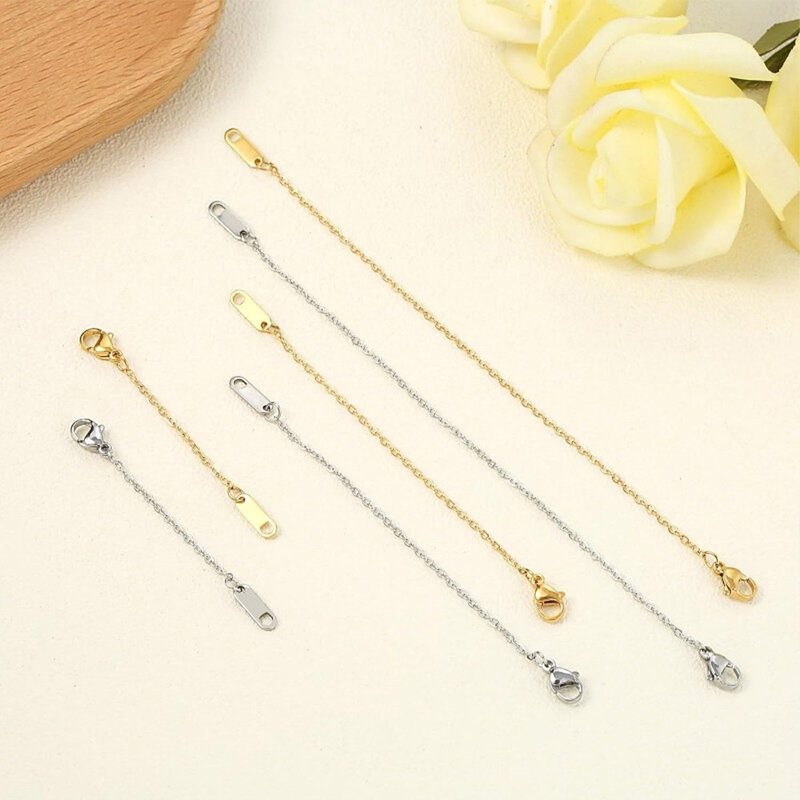 6 Pcs Gold and Silver Plated Necklace Extenders for Necklaces, 2", 4", 6" Delicate Necklace Extender Chain Set for Women Jewelry