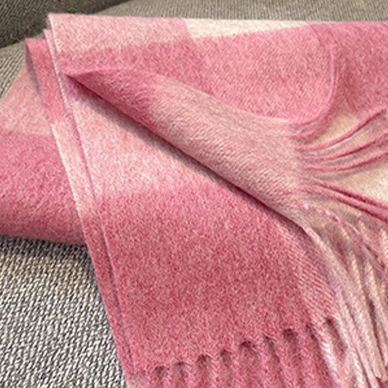 Клетчатый шарф шахматная доска мягкие роскошные шарфы женская зимняя теплая длинная шаль двойного назначения винтажные утепленные шарфы