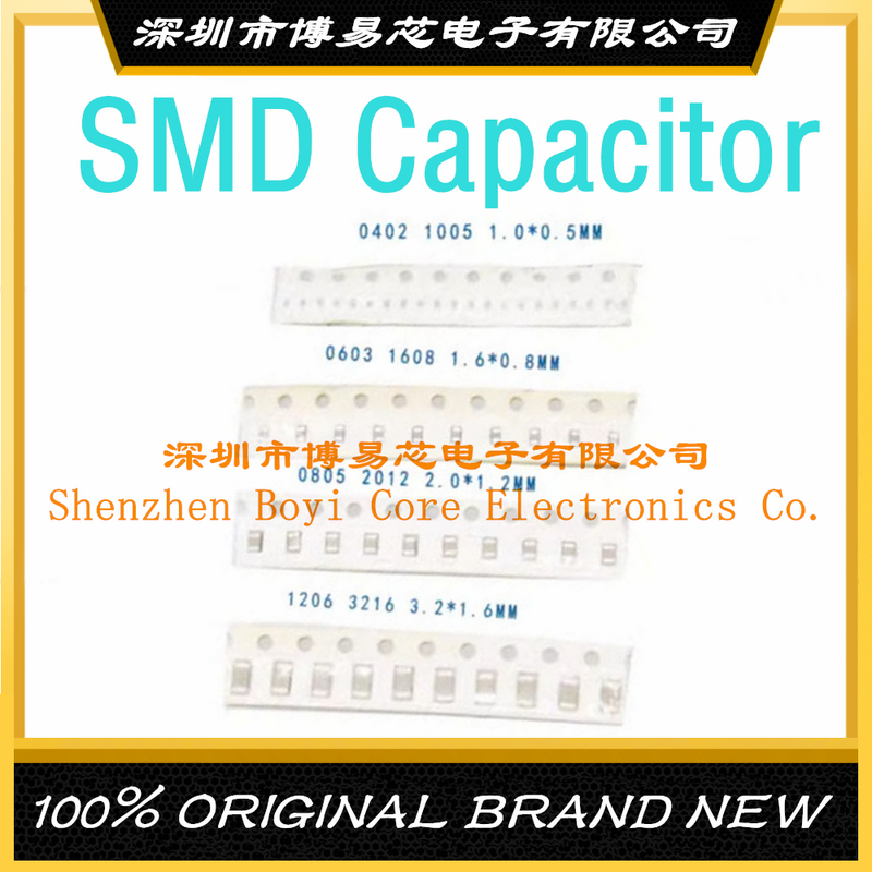 100Pcs SMD ceramic capacitor 0201 0402 0603 0805 1pF 3.5pF 6.8pF 82pF 100pF 1nF 10nF 1uF 10uF 100nF 220pF 22nF 220nF  47nF 47uF