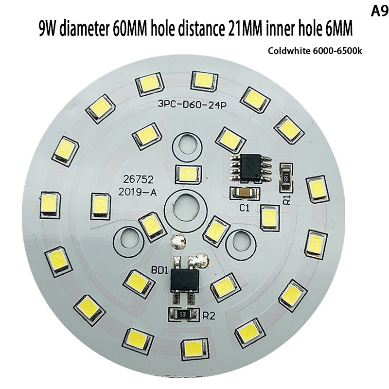 Manik-manik lampu bulat putih hangat dingin, 3W 5W 7W 9W 12W 15W AC 220 v-240 V SMD untuk bohlam tidak perlu Driver Chip LED