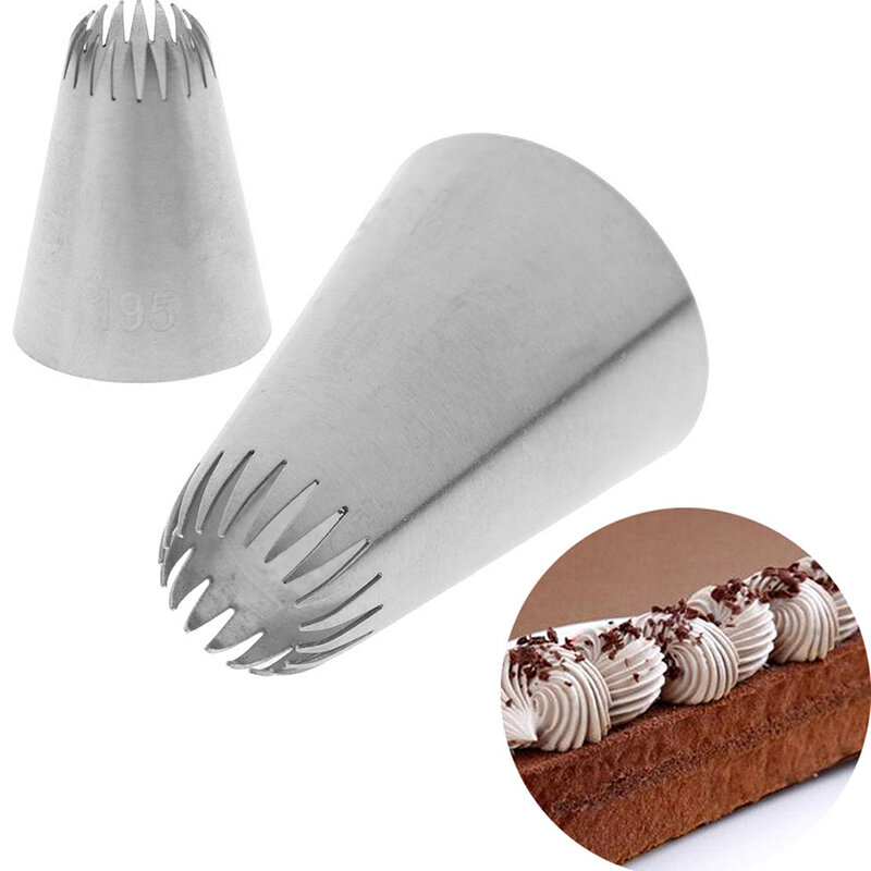 25mm x 35mm  #195 Cake Head Metal Icing Piping Nozzles Stainless Steel Cake Cream Decor Tip Cookies Cream Decorator Baking Tools