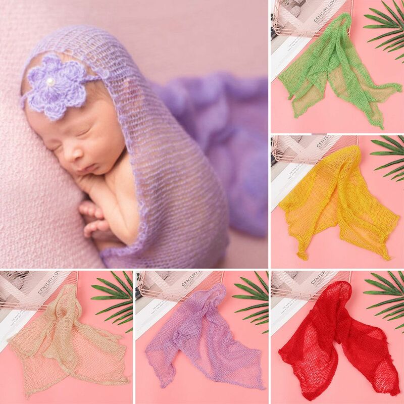 Boys Girls Auxiliary Studio Shoot Warm Winter Soft Long Stretch Knit Wrap Newborn Wrap Baby Photography Props Blanket