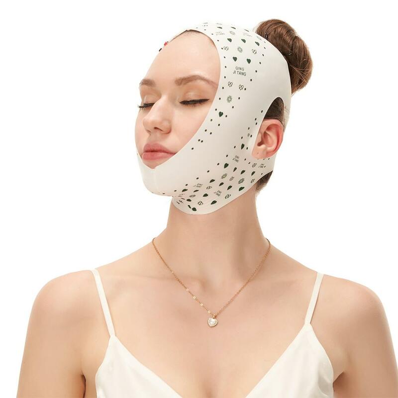 Vendaje facial ajustable en forma de V, cinturón de elevación para reducir el cuidado del sueño, cintas para esculpir la cara, herramienta para la piel de la cara, máscara de barbilla de doble elevación R5K9