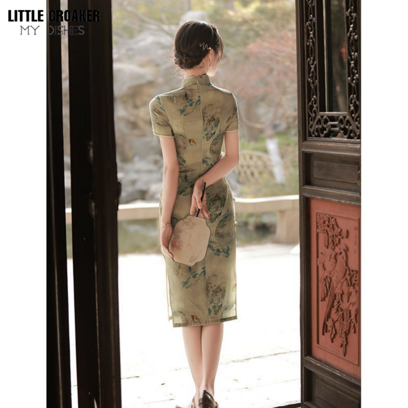Cheongsam kualitas bagus, gaun Qipao China gaya Vintage baru, pakaian harian anak perempuan muda untuk wanita 2023