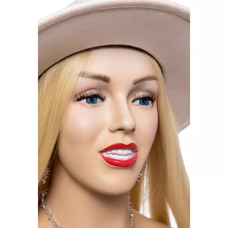 Tête de mannequin féminin H12 avec initié pour l'affichage de chapeau, initié pour l'affichage de maquillage de bijoux de perruque