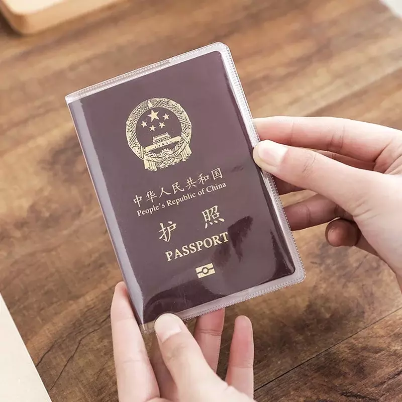 Passport Cover PVC Waterproof Case for Passport Wallet Business Credit Card Documents Holder Protective Case Case Pouch