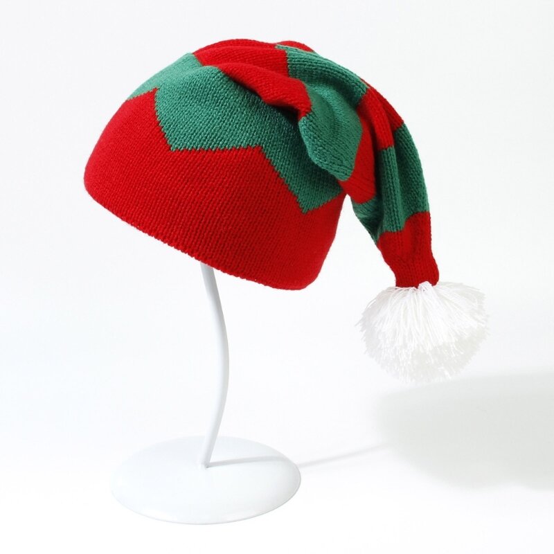 Chapeau de Noël moelleux avec pompon pour adultes et enfants, chapeau coupe-vent, décor de fête de carnaval, vacances de Noël