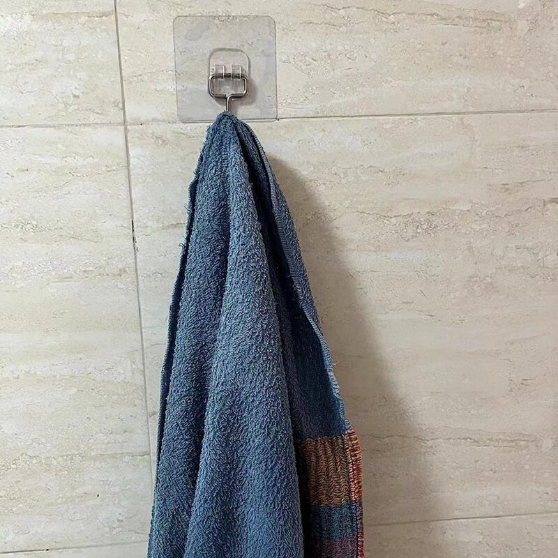 Gancho de toalha transparente impermeável, ganchos de parede resistentes para banheiro, chuveiro, cozinha, pendurado, 15 pcs
