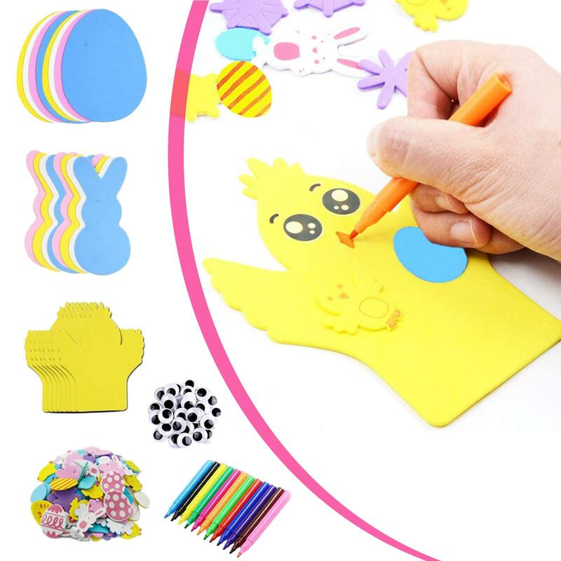 Easter Foam Stickers Set Easter Crafts Party Favors Ideal Gifts 191Pcs for Boys