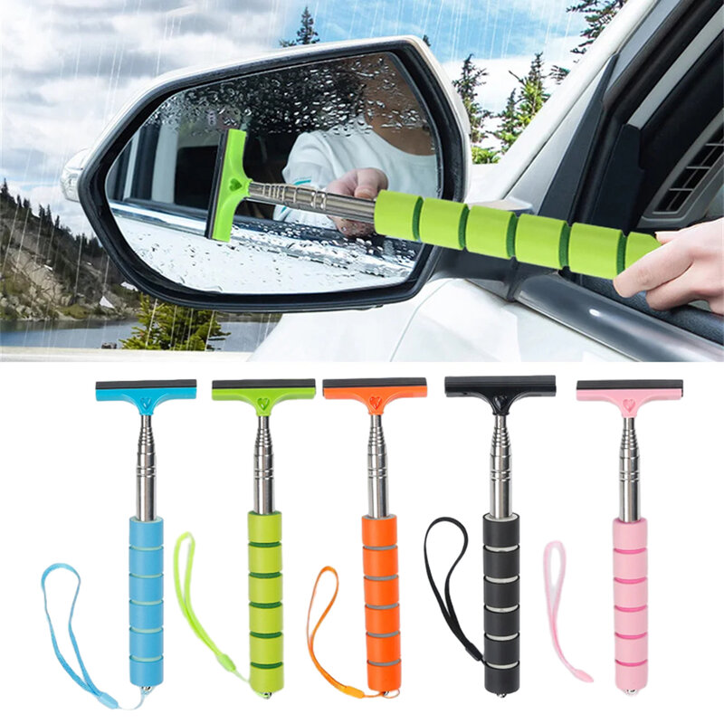 Brightness Rubber Car Mirror Telescopic Glass Cleaning Rearview Side Easy To Clean Glass Cleaning Telescopic Mirror