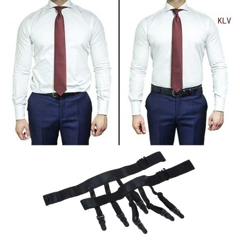 Trendy Shirt Stays Holder Man Leg Suspenders Fashion Shirt Braces Elastic Uniform Business Strap Shirt Garters 1pair
