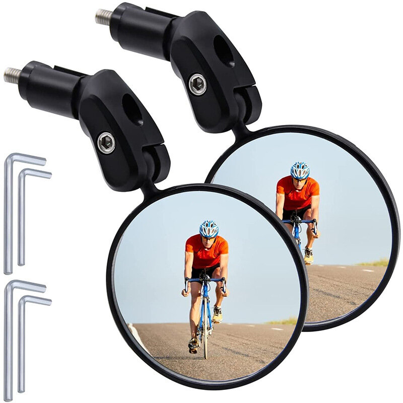 Espelho Retrovisor Rotativo Ajustável para Bicicleta, Guidão Angular Largo, Acessórios De Ciclismo De Estrada