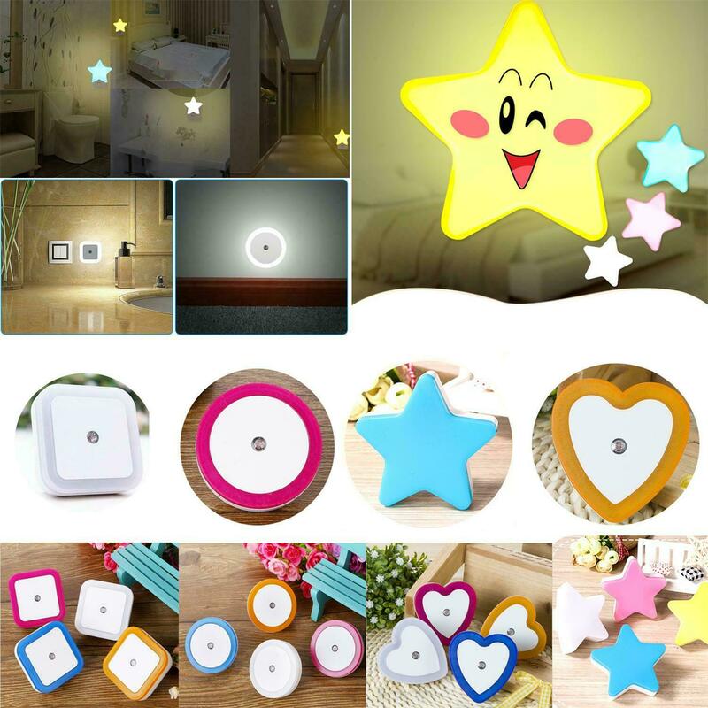 Lampu malam LED Sensor otomatis Plug-in, lampu samping tempat tidur Mini lucu untuk kamar tidur anak-anak lorong koridor tangga colokan EU/US