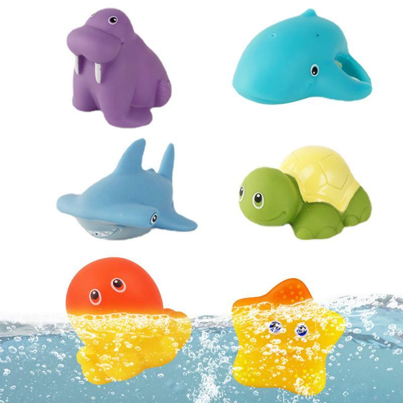 Shower Toy 6Pcs Color Fishing Pool Toys Game For Kids No Hole Bath Toys Floating Toy Learning Toys Teaching Education Fun Bath