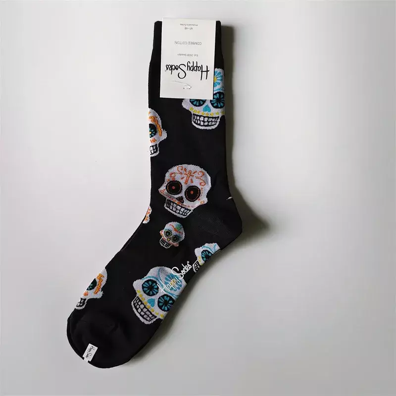 Модные мужские хлопковые носки Happy Socks, теплые забавные повседневные толстые носки в стиле хип-хоп с космосом и Вселенной
