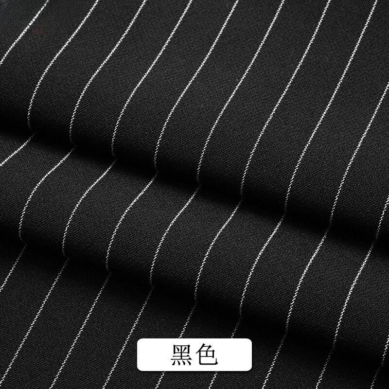Elastic Striped Fabric Drooping Suit Pants Skirt Cloth Sewing Dress Stretch Polyester Spandex Anti-wrinkle Brocade Black Blue
