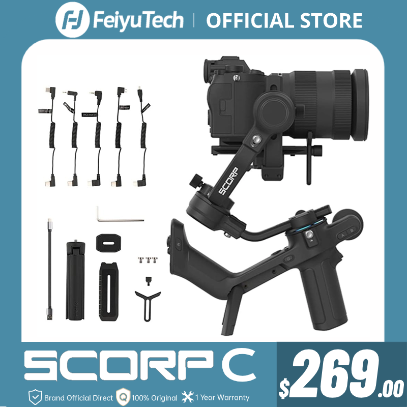 FeiyuTech Official Feiyu SCORP Series SCORP-C Handheld Gimbal 3-Axis Stabilizer Handle Grip for DSLR Camera Sony/Canon