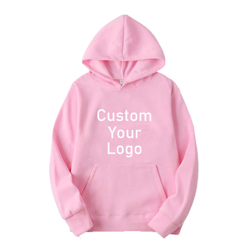 Sua própria marca de design logotipo/imagem personalizado feminino diy hoodies moletom casual roupas com capuz 14 cores solto moda novo 2022