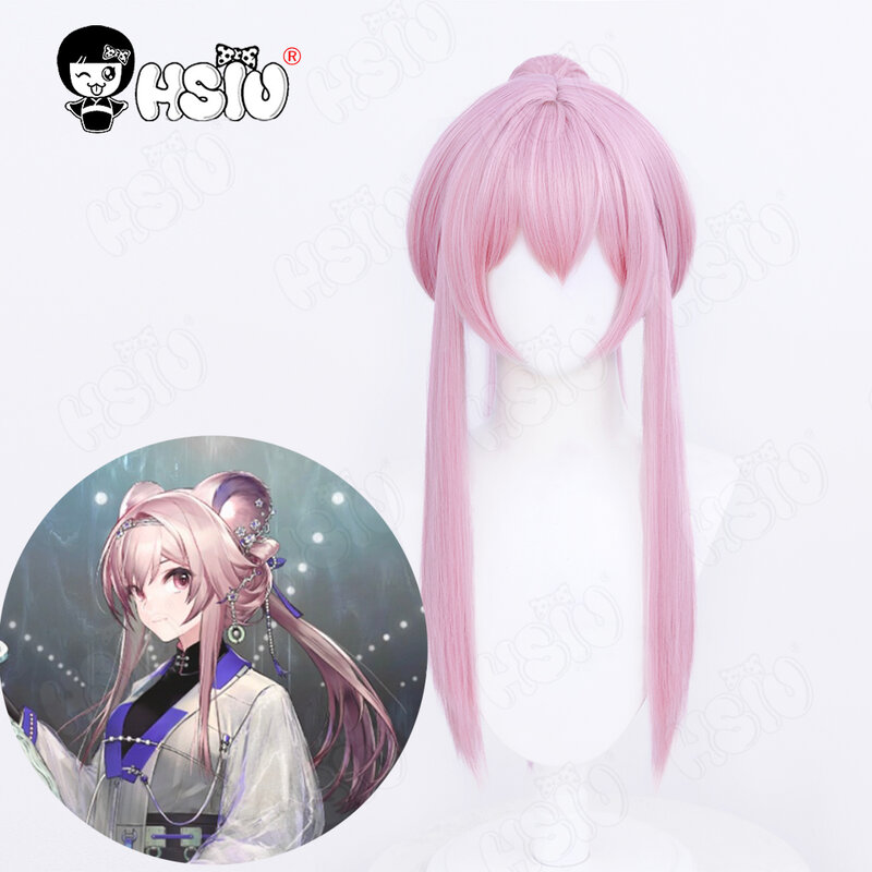 Lin Cosplay Wig Fiber synthetic wig Game Arknights Cosplay Wig「HSIU 」Mixed pink ponytail longt Wig+Wig cap