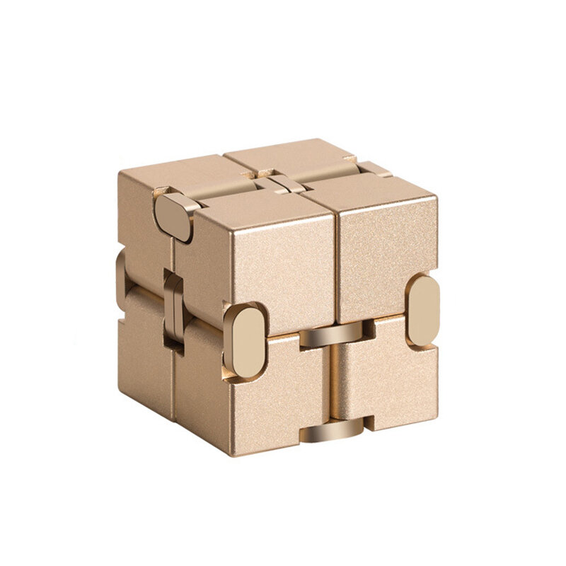 Cubo infinito de aleación de aluminio EDC para aliviar el estrés, Mini juguete portátil de oficina Infinite Flip Cubic Fidget Relax Venting Toys