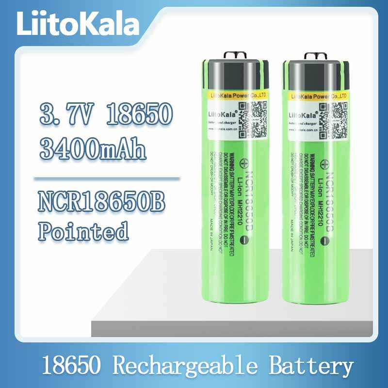 Liitokala 100% nouvelle batterie Rechargeable au Lithium 3.7 d'origine 3400 v 18650 mah pour batteries de lampe de poche (sans PCB)