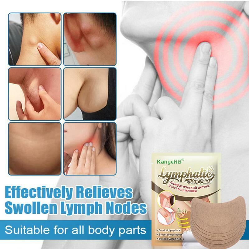 6 Patches Lymphatics Drainage Health Patch Anti-Swelling Patch Effective Painless Treat Breast Lymphs Nodes Patch Massager