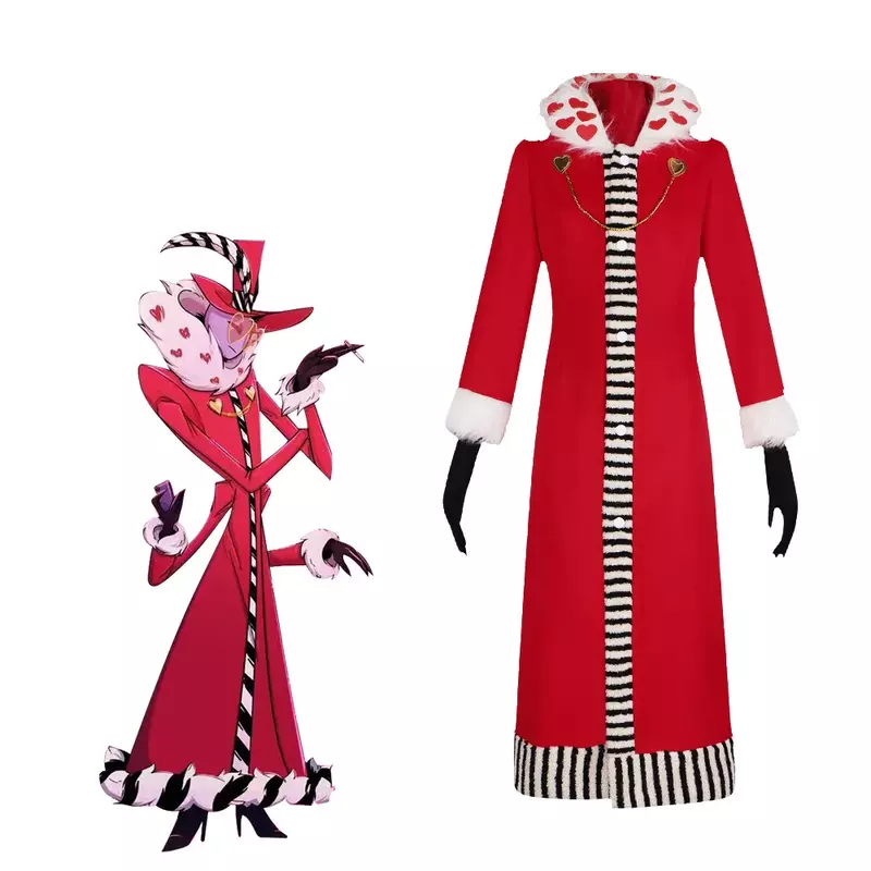 Одежда для взрослых куртка CaClothes Valentino Косплей красное пальто шляпа перчатки костюм аниме отель Хэллоуин Карнавал женский костюм