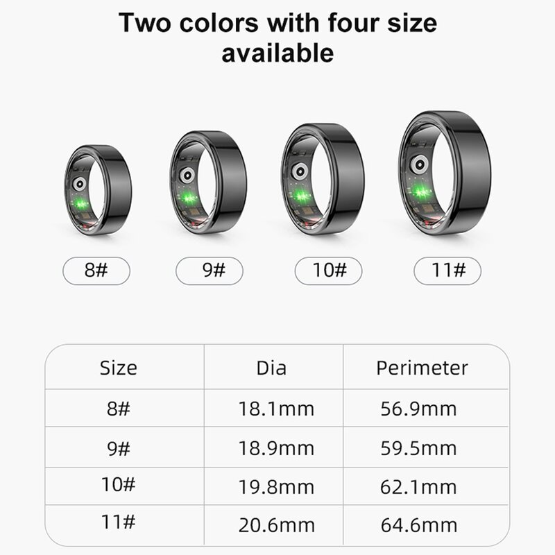 2024 New 5ATM Waterproof SmartRing Health Heart Rate Sleep Monitor Sports Fitness Tracking Military Smart Ring For Android IOS