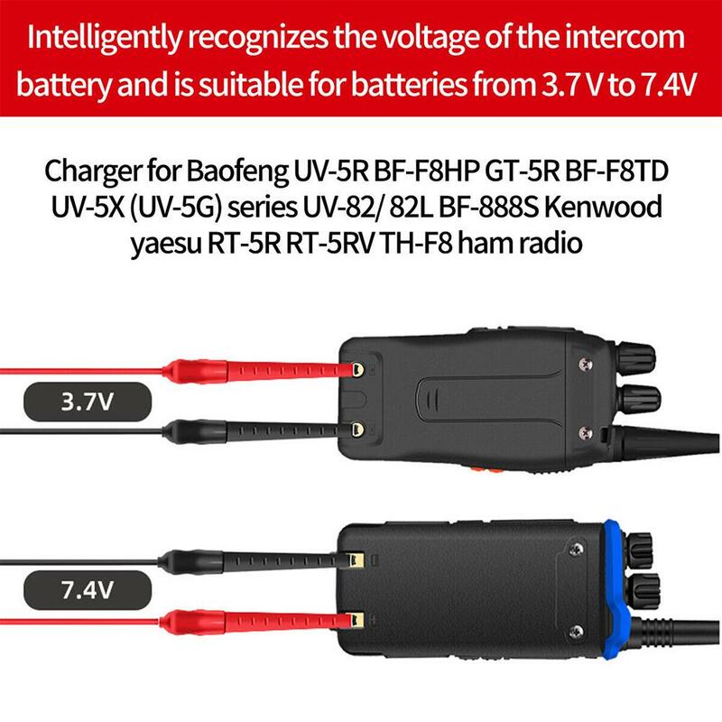 Câble de chargeur d'alimentation USB universel, connecteur de charge, pince, accessoires de dispositif de charge, interphone Walperforated Talkie, 4.2V-8.4V